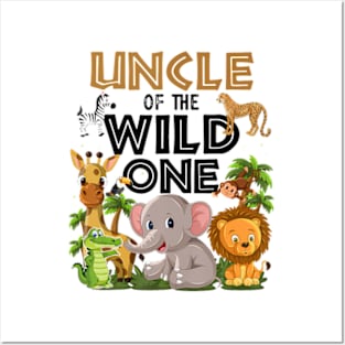 Uncle Of The Wild One Birthday 1st Safari Jungle Family Posters and Art